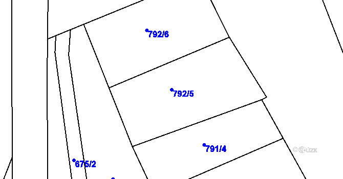 Parcela st. 792/5 v KÚ Dneboh, Katastrální mapa