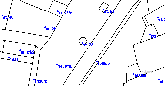 Parcela st. 25 v KÚ Černotín u Dnešic, Katastrální mapa