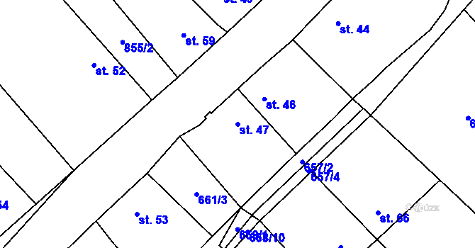 Parcela st. 47 v KÚ Černotín u Dnešic, Katastrální mapa