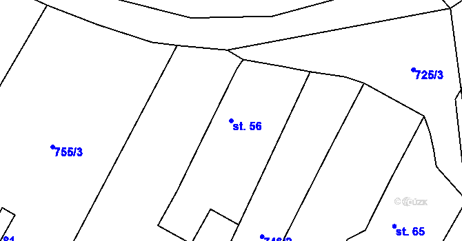 Parcela st. 56 v KÚ Černotín u Dnešic, Katastrální mapa
