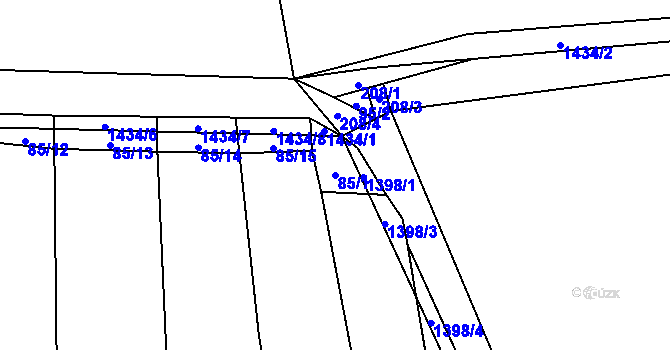 Parcela st. 85/1 v KÚ Černotín u Dnešic, Katastrální mapa