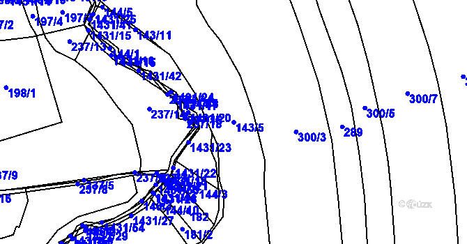 Parcela st. 143/5 v KÚ Černotín u Dnešic, Katastrální mapa