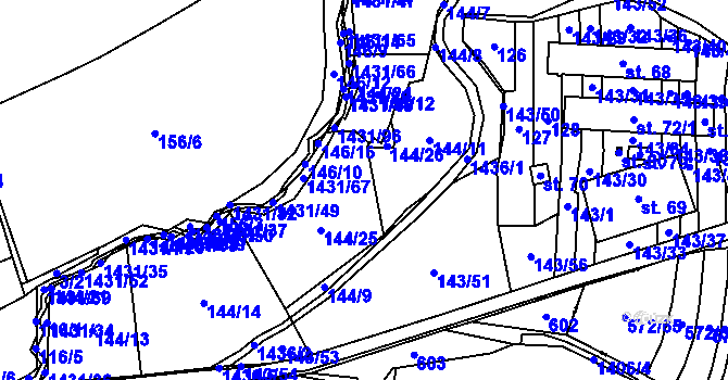 Parcela st. 144 v KÚ Černotín u Dnešic, Katastrální mapa