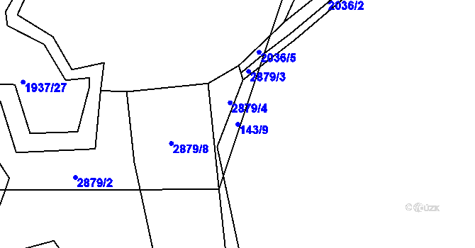 Parcela st. 143/9 v KÚ Černotín u Dnešic, Katastrální mapa