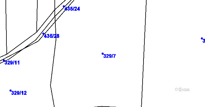 Parcela st. 329/7 v KÚ Černotín u Dnešic, Katastrální mapa