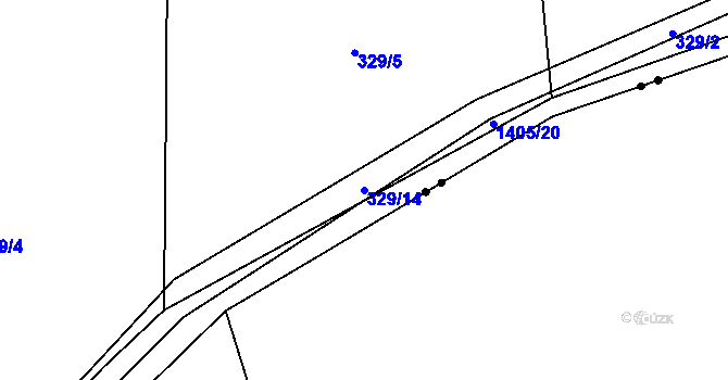 Parcela st. 329/14 v KÚ Černotín u Dnešic, Katastrální mapa