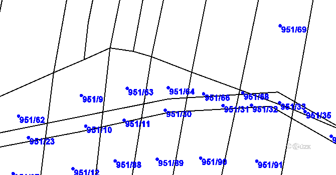 Parcela st. 951/64 v KÚ Černotín u Dnešic, Katastrální mapa