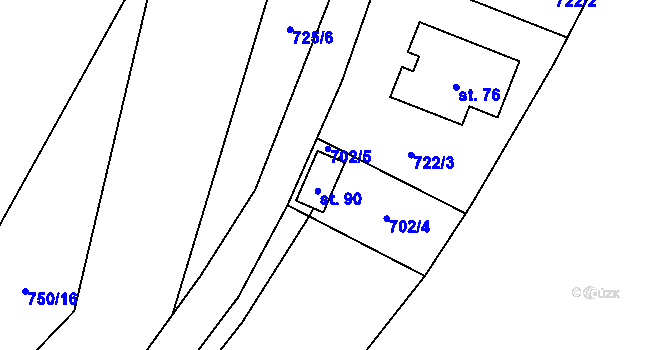 Parcela st. 89 v KÚ Černotín u Dnešic, Katastrální mapa