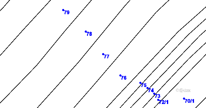 Parcela st. 77 v KÚ Oplot, Katastrální mapa