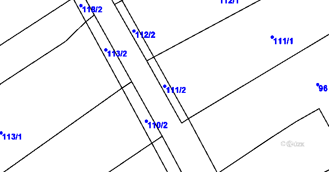 Parcela st. 111/2 v KÚ Oplot, Katastrální mapa
