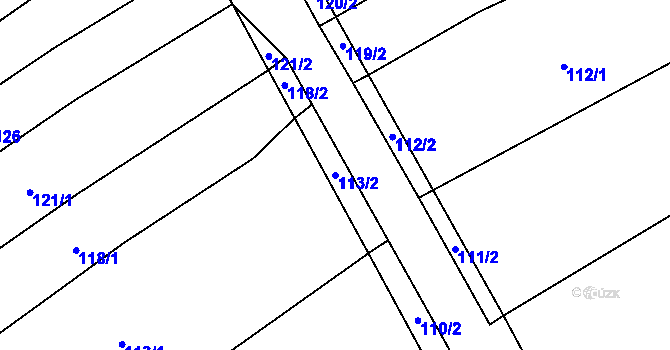 Parcela st. 113/2 v KÚ Oplot, Katastrální mapa