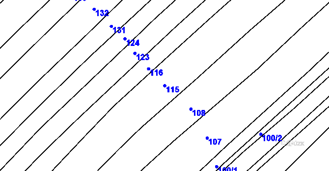 Parcela st. 115 v KÚ Oplot, Katastrální mapa