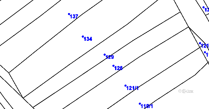 Parcela st. 129 v KÚ Oplot, Katastrální mapa