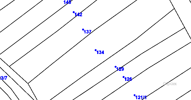 Parcela st. 134 v KÚ Oplot, Katastrální mapa