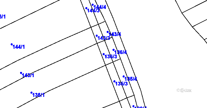 Parcela st. 136/3 v KÚ Oplot, Katastrální mapa