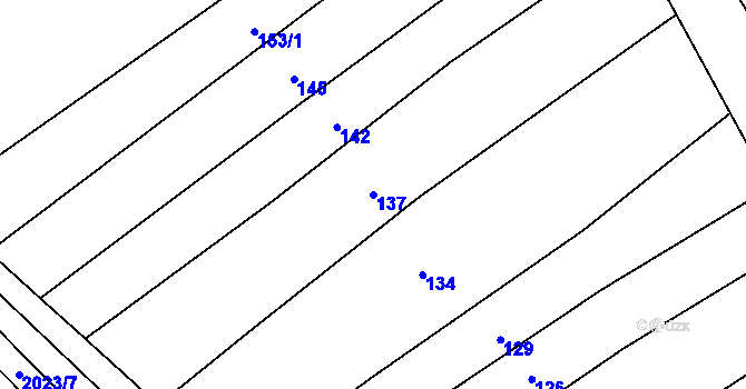 Parcela st. 137 v KÚ Oplot, Katastrální mapa