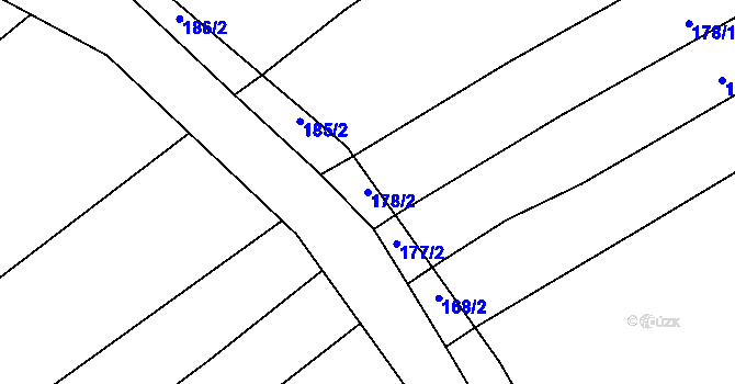 Parcela st. 178/2 v KÚ Oplot, Katastrální mapa