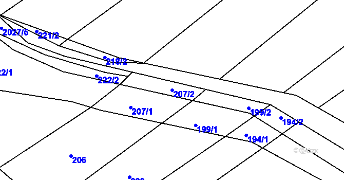 Parcela st. 207/2 v KÚ Oplot, Katastrální mapa