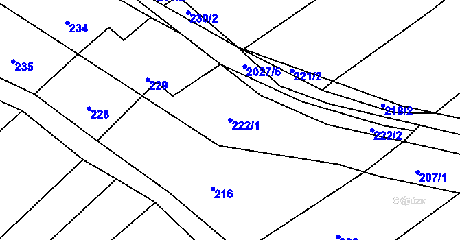 Parcela st. 222/1 v KÚ Oplot, Katastrální mapa