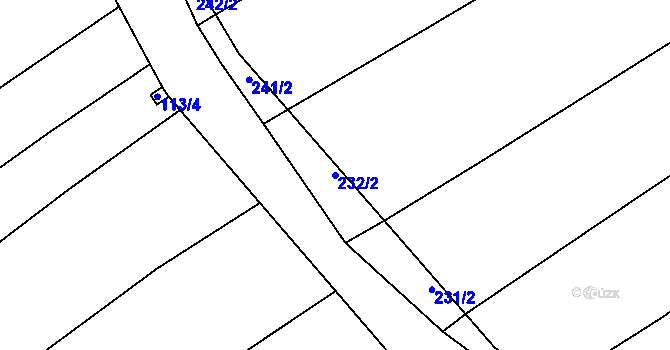 Parcela st. 232/2 v KÚ Oplot, Katastrální mapa