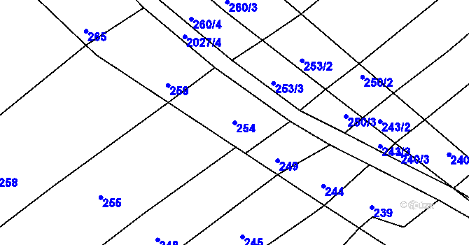 Parcela st. 254 v KÚ Oplot, Katastrální mapa