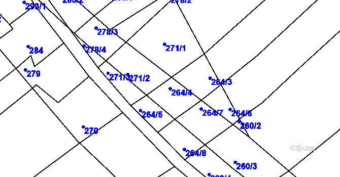 Parcela st. 264/4 v KÚ Oplot, Katastrální mapa