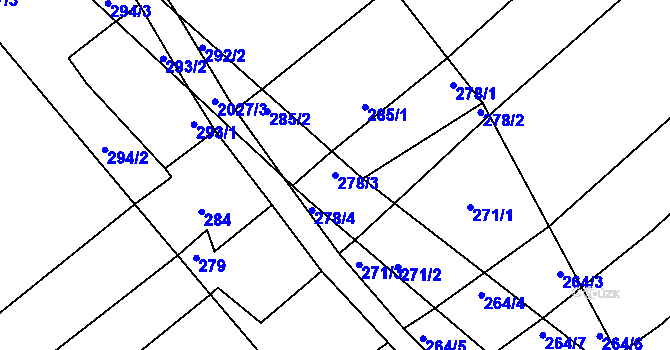 Parcela st. 278/3 v KÚ Oplot, Katastrální mapa