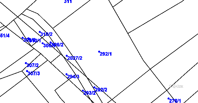 Parcela st. 292/1 v KÚ Oplot, Katastrální mapa