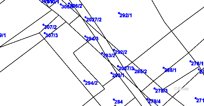 Parcela st. 293/2 v KÚ Oplot, Katastrální mapa