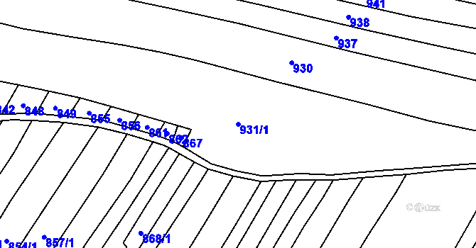 Parcela st. 931/1 v KÚ Oplot, Katastrální mapa