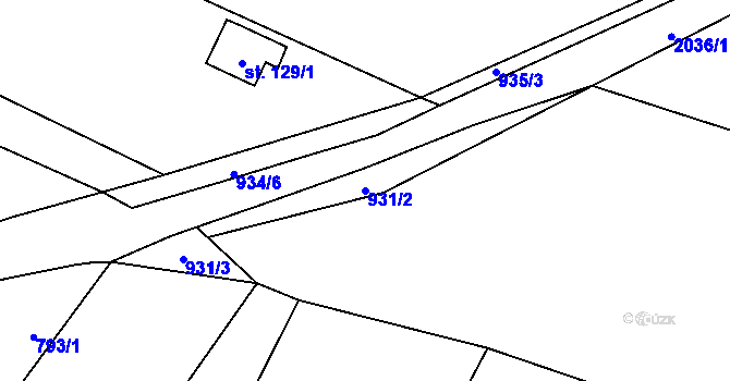 Parcela st. 931/2 v KÚ Oplot, Katastrální mapa