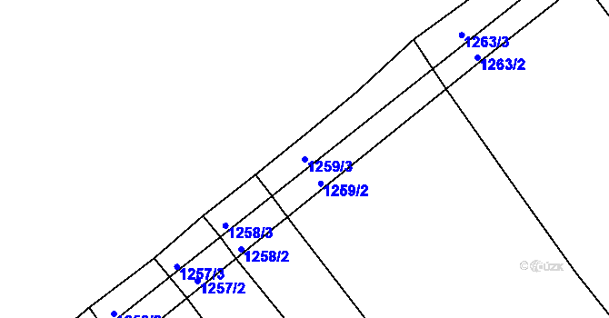 Parcela st. 1259/3 v KÚ Oplot, Katastrální mapa