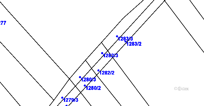 Parcela st. 1282/3 v KÚ Oplot, Katastrální mapa