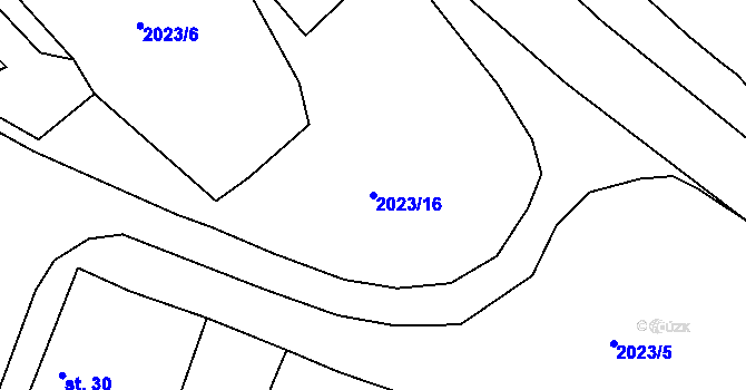 Parcela st. 2023/16 v KÚ Oplot, Katastrální mapa