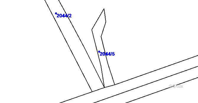 Parcela st. 2044/5 v KÚ Oplot, Katastrální mapa