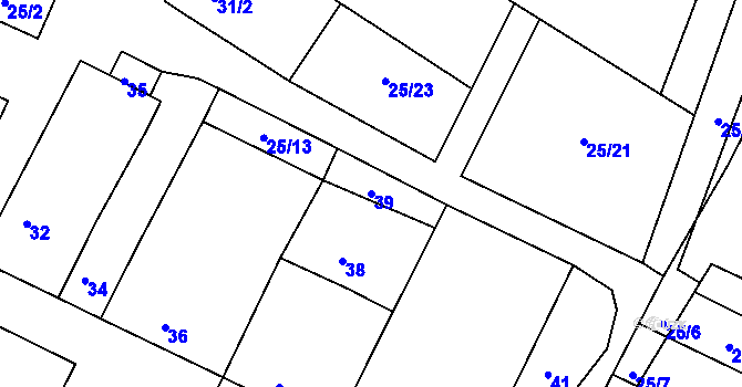 Parcela st. 39 v KÚ Dobelice, Katastrální mapa