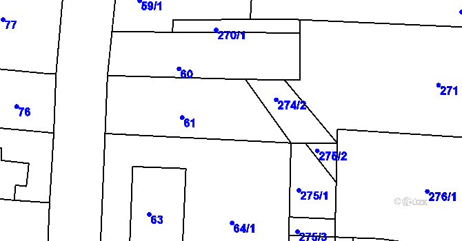 Parcela st. 62 v KÚ Dobelice, Katastrální mapa