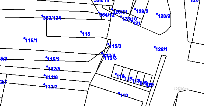 Parcela st. 112/4 v KÚ Dobelice, Katastrální mapa