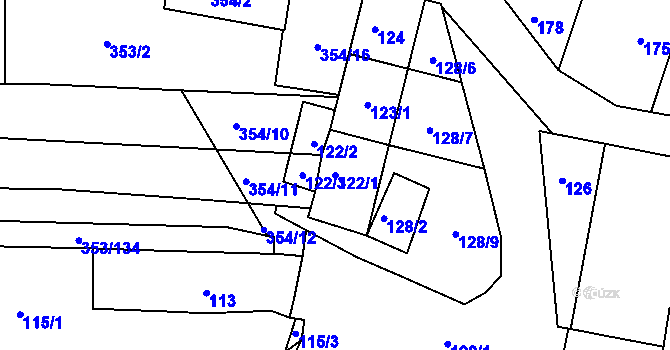 Parcela st. 122/1 v KÚ Dobelice, Katastrální mapa