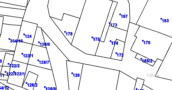 Parcela st. 176 v KÚ Dobelice, Katastrální mapa
