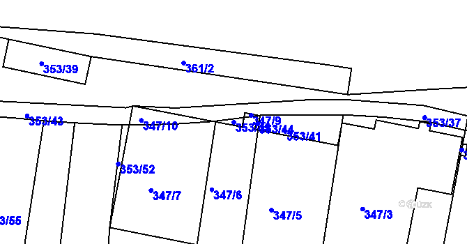 Parcela st. 353/45 v KÚ Dobelice, Katastrální mapa