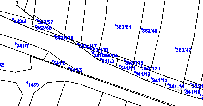 Parcela st. 353/64 v KÚ Dobelice, Katastrální mapa