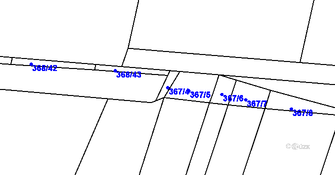 Parcela st. 367/4 v KÚ Dobelice, Katastrální mapa