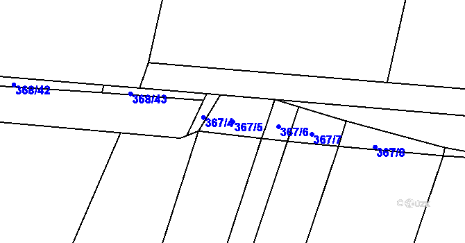 Parcela st. 367/5 v KÚ Dobelice, Katastrální mapa