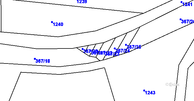 Parcela st. 367/22 v KÚ Dobelice, Katastrální mapa