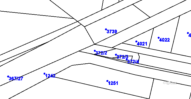 Parcela st. 372/2 v KÚ Dobelice, Katastrální mapa