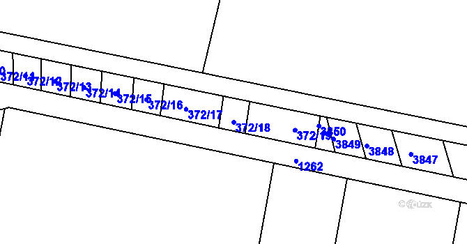 Parcela st. 372/18 v KÚ Dobelice, Katastrální mapa