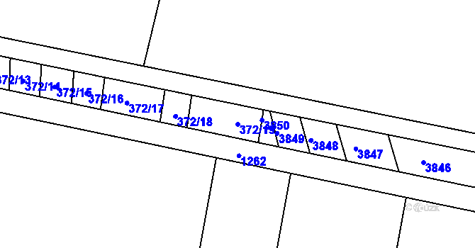 Parcela st. 372/19 v KÚ Dobelice, Katastrální mapa