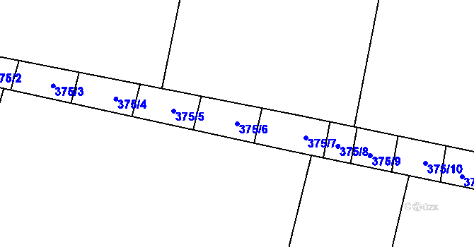 Parcela st. 375/6 v KÚ Dobelice, Katastrální mapa
