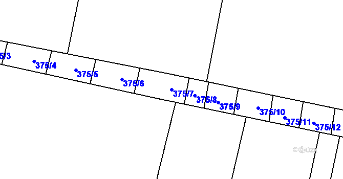 Parcela st. 375/7 v KÚ Dobelice, Katastrální mapa